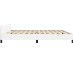 Cadre de lit avec tête de lit sans matelas blanc 200x200 cm