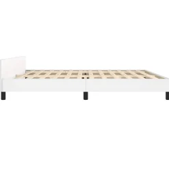 Cadre de lit avec tête de lit sans matelas blanc 200x200 cm
