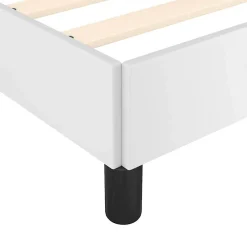 Cadre de lit avec tête de lit sans matelas blanc 200x200 cm