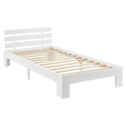 Cadre de Lit Design 90 x 200 cm Blanc en.casa