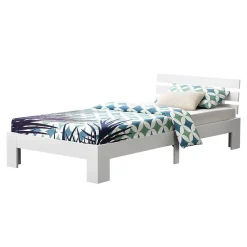 Cadre de Lit Design 90 x 200 cm Blanc en.casa