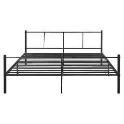 Cadre de Lit Double en Métal Laos 180 x 200 cm Noir Mat en.casa