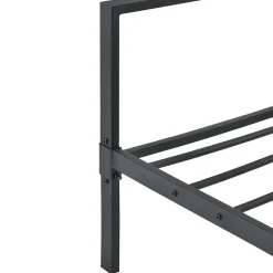 Cadre de Lit double en Métal Imatra 180 x 200 cm Noir Mat en.casa