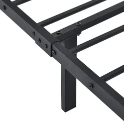 Cadre de Lit Double en Métal Laos 160 x 200 cm Noir Mat en.casa