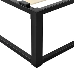Cadre de lit double Kreta en Métal 180 x 200 cm Noir en.casa