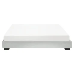 Cadre de Lit Double Masari Rembourré avec Similicuir Blanc 200 x 140 cm Corium