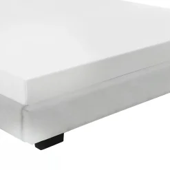 Cadre de Lit Double Masari Rembourré avec Similicuir Blanc 200 x 140 cm Corium