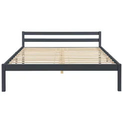 Cadre de Lit Double Nakkila Pin 140 x 200 cm Gris Foncé en.casa