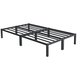 Cadre de lit en acier sommier à lattes anthracite chambre à coucher 120 x 200 cm