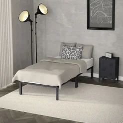 Cadre de lit en acier sommier à lattes anthracite chambre à coucher 90 x 200 cm