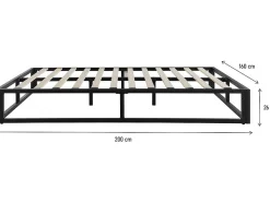 Cadre de lit en métal 160 x 200 cm - Noir