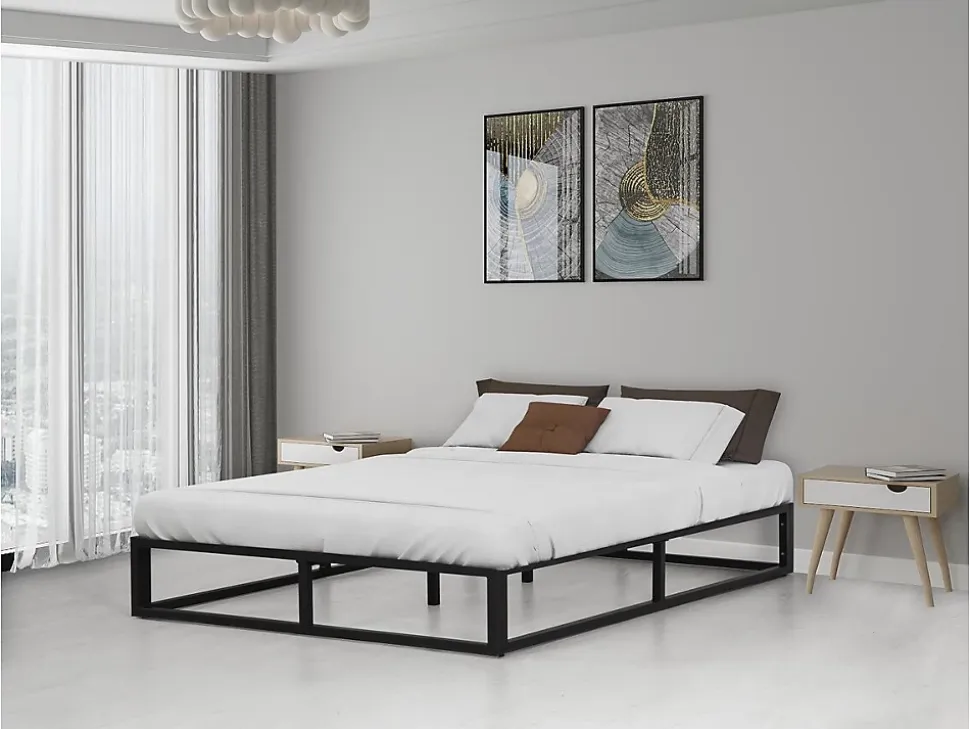 Cadre de lit en métal 160 x 200 cm - Noir