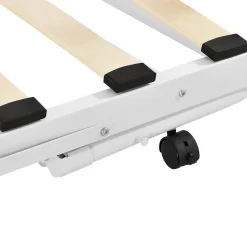 Cadre de Lit Gigogne en Métal Skutskär Blanc 90x200cm en.casa