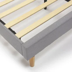 Cadre de lit plateforme Aroma capitonné 30 cm, 150x190 cm, Gris clair