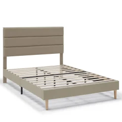 Cadre de lit plateforme Aroma capitonné 30 cm, 150x190 cm, Beige