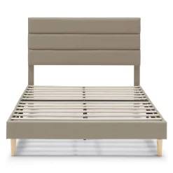 Cadre de lit plateforme Aroma capitonné 30 cm, 150x190 cm, Beige