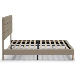 Cadre de lit plateforme Aroma capitonné 30 cm, 150x190 cm, Beige