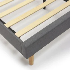 Cadre de lit plateforme Aroma capitonné 30 cm, 150x190 cm, Gris foncé