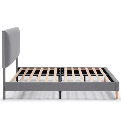 Cadre de lit rembourré Lauren 30 cm, 140 x 190 cm, Gris foncé