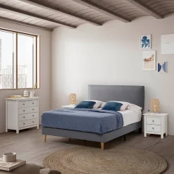 Cadre de lit rembourré Lauren 30 cm, 140 x 190 cm, Gris foncé