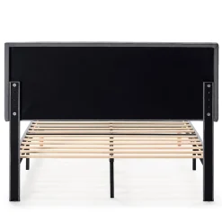 Cadre de lit rembourré Lauren 30 cm, 90 x 190 cm, Gris foncé