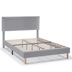 Cadre de lit rembourré Lauren 30 cm, 90 x 190 cm, Gris clair