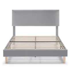 Cadre de lit rembourré Lauren 30 cm, 90 x 190 cm, Gris clair