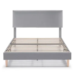 Cadre de lit rembourré Lauren 30 cm, 150 x 190 cm, Gris clair