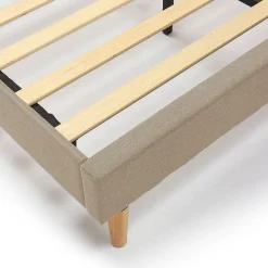 Cadre de lit rembourré Noelia 30 cm, 90x190 cm, Beige