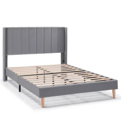 Cadre de lit rembourré Noelia 30 cm, 150x190 cm, Gris foncé