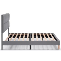 Cadre de lit rembourré Silvi 30 cm, 140x190 cm, Gris foncé