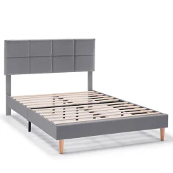 Cadre de lit rembourré Silvi 30 cm, 140x190 cm, Gris foncé