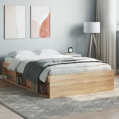 Cadre de lit sans matelas chêne sonoma 120x190 cm