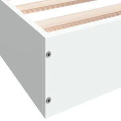 Cadre de lit sans matelas blanc 160x200 cm bois d ingénierie