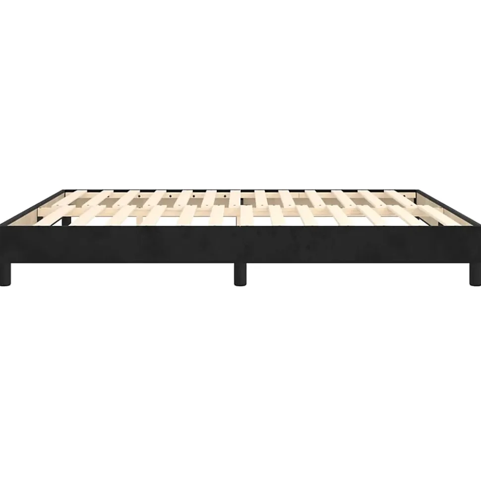 Cadre de lit sans matelas noir 180x200 cm velours