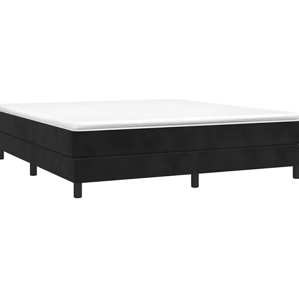 Cadre de lit sans matelas noir 180x200 cm velours