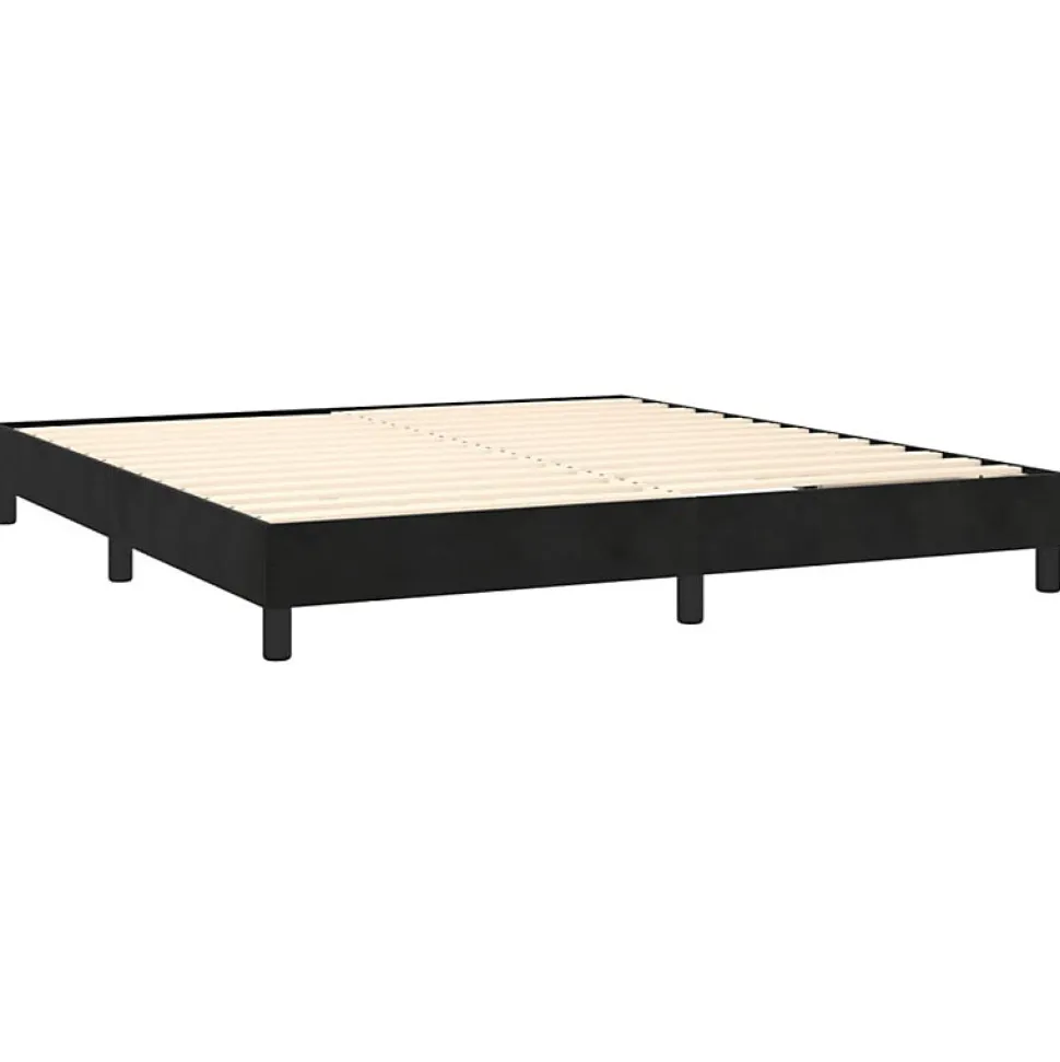 Cadre de lit sans matelas noir 180x200 cm velours