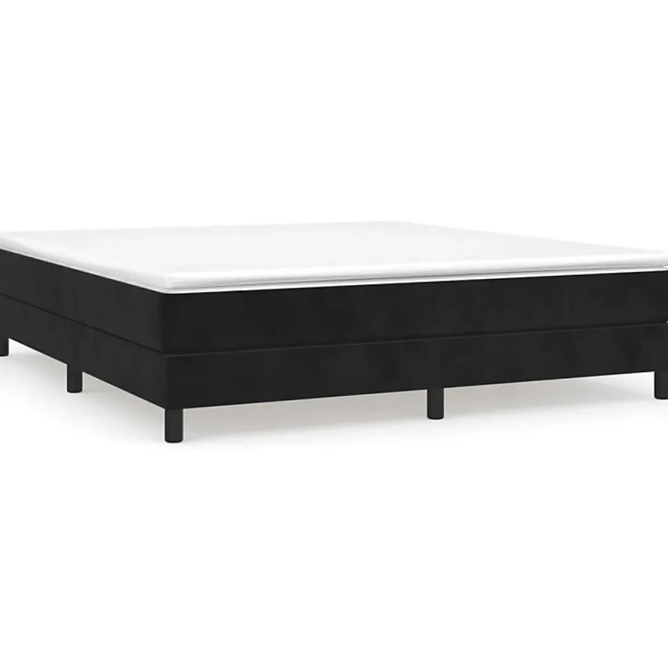 Cadre de lit sans matelas noir 180x200 cm velours