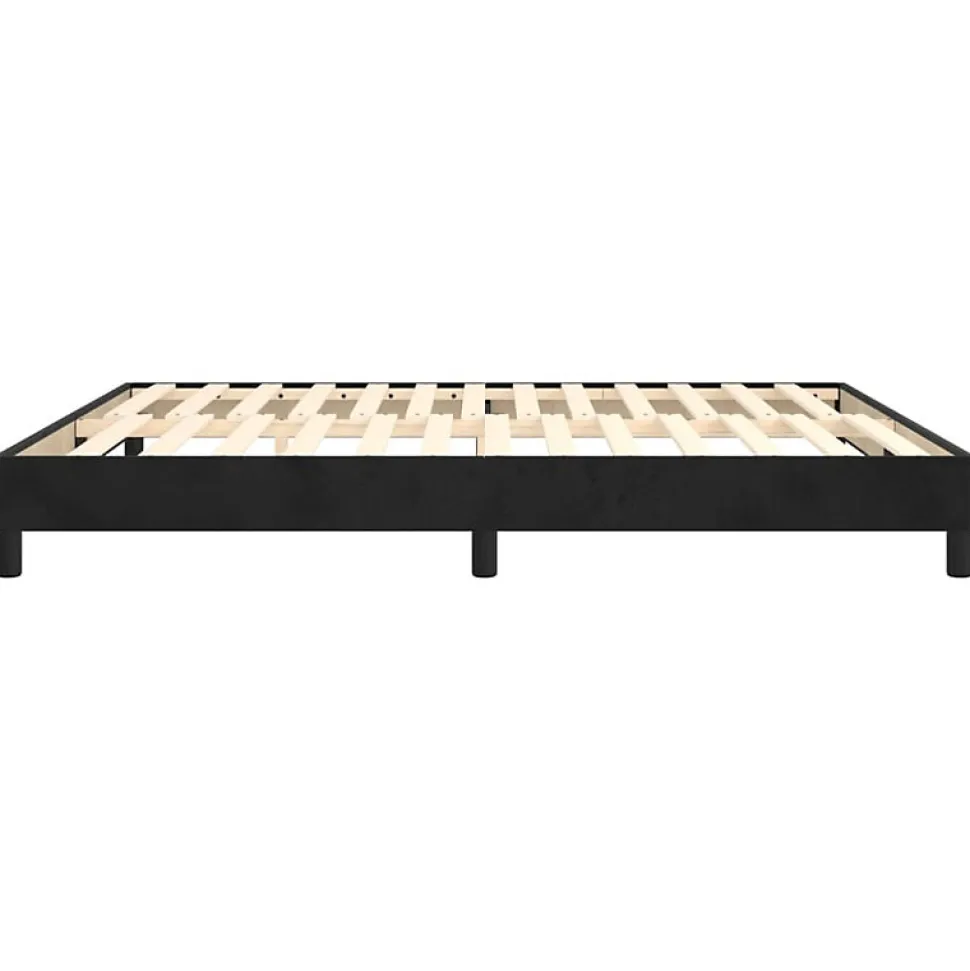 Cadre de lit sans matelas noir 180x200 cm velours