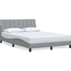Cadre de lit sans matelas Hanko gris clair 120x200 cm tissu vidaXL