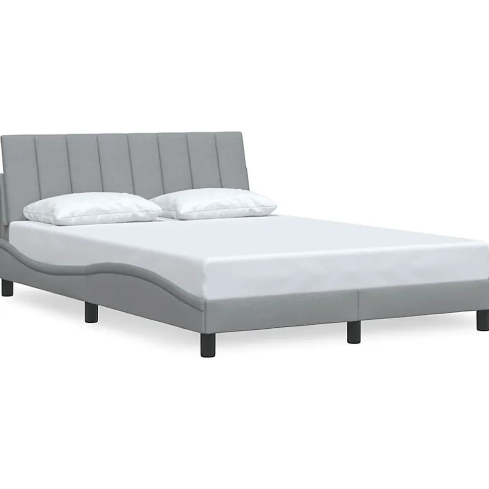 Cadre de lit sans matelas Hanko gris clair 120x200 cm tissu vidaXL