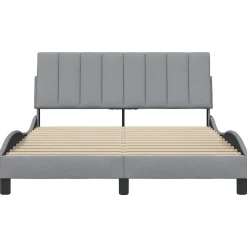 Cadre de lit sans matelas Hanko gris clair 120x200 cm tissu vidaXL