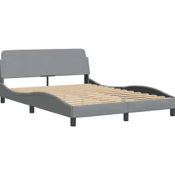 Cadre de lit sans matelas Hanko gris clair 120x200 cm tissu vidaXL