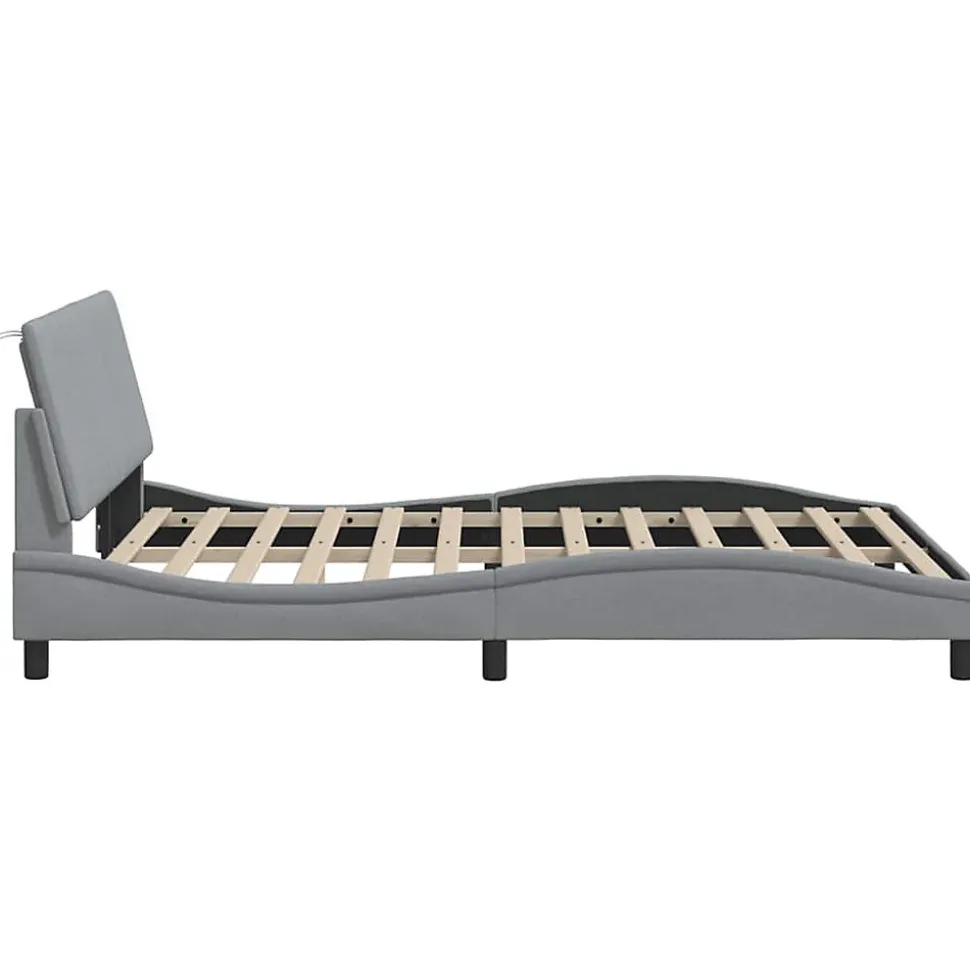 Cadre de lit sans matelas Hanko gris clair 120x200 cm tissu vidaXL