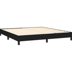 Cadre de lit sans matelas noir 180x200 cm tissu