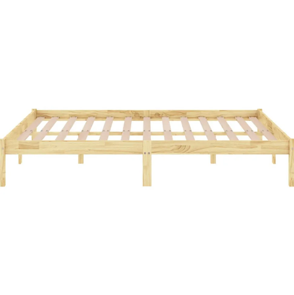 Cadre de lit sans matelas bois massif 140x190 cm