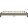 Cadre de lit sans matelas gris foncé 180x200 cm tissu