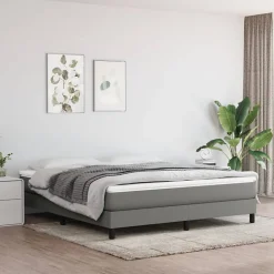 Cadre de lit sans matelas gris foncé 180x200 cm tissu
