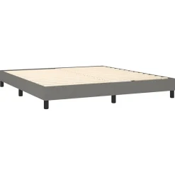 Cadre de lit sans matelas gris foncé 180x200 cm tissu