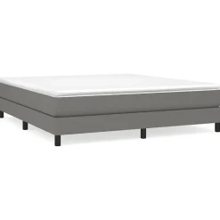 Cadre de lit sans matelas gris foncé 180x200 cm tissu
